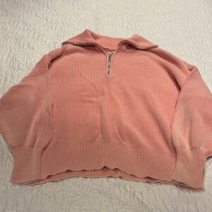 Pink Half-Zip Sweater